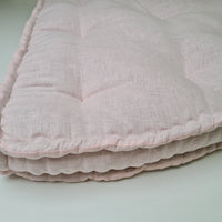 Hemp Reading nook cushion Hemp fiber in non-dyed linen fabric / Floor cushion /