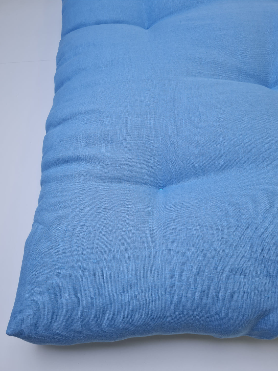 Organic Play mat filled HEMP Fiber in blue linen fabric Nursery Baby Blanket Blanky padded
