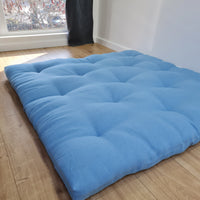 Organic Play mat filled HEMP Fiber in blue linen fabric Nursery Baby Blanket Blanky padded