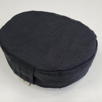Small articular yoga cushion filled buckwheat hulls Linen Zafu pillow / Oval Linen floor pillow with Buckwheat hulls Meditation
