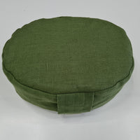 Small articular yoga cushion filled buckwheat hulls Linen Zafu pillow / Oval Linen floor pillow with Buckwheat hulls Meditation