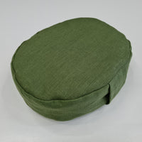 Small articular yoga cushion filled buckwheat hulls Linen Zafu pillow / Oval Linen floor pillow with Buckwheat hulls Meditation