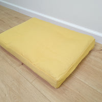 Hemp Pet Mat Pad Cushion Removable Cotton Water Repellent Cover in Pear Color Washable Organic Hemp Fiber Filler in Cotton Fabric Padded Dog