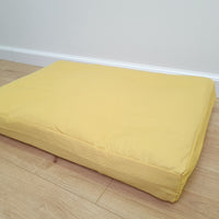 Hemp Pet Mat Pad Cushion Removable Cotton Water Repellent Cover in Pear Color Washable Organic Hemp Fiber Filler in Cotton Fabric Padded Dog