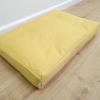 Hemp Pet Mat Pad Cushion Removable Cotton Water Repellent Cover in Pear Color Washable Organic Hemp Fiber Filler in Cotton Fabric Padded Dog