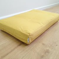 Hemp Pet Mat Pad Cushion Removable Cotton Water Repellent Cover in Pear Color Washable Organic Hemp Fiber Filler in Cotton Fabric Padded Dog