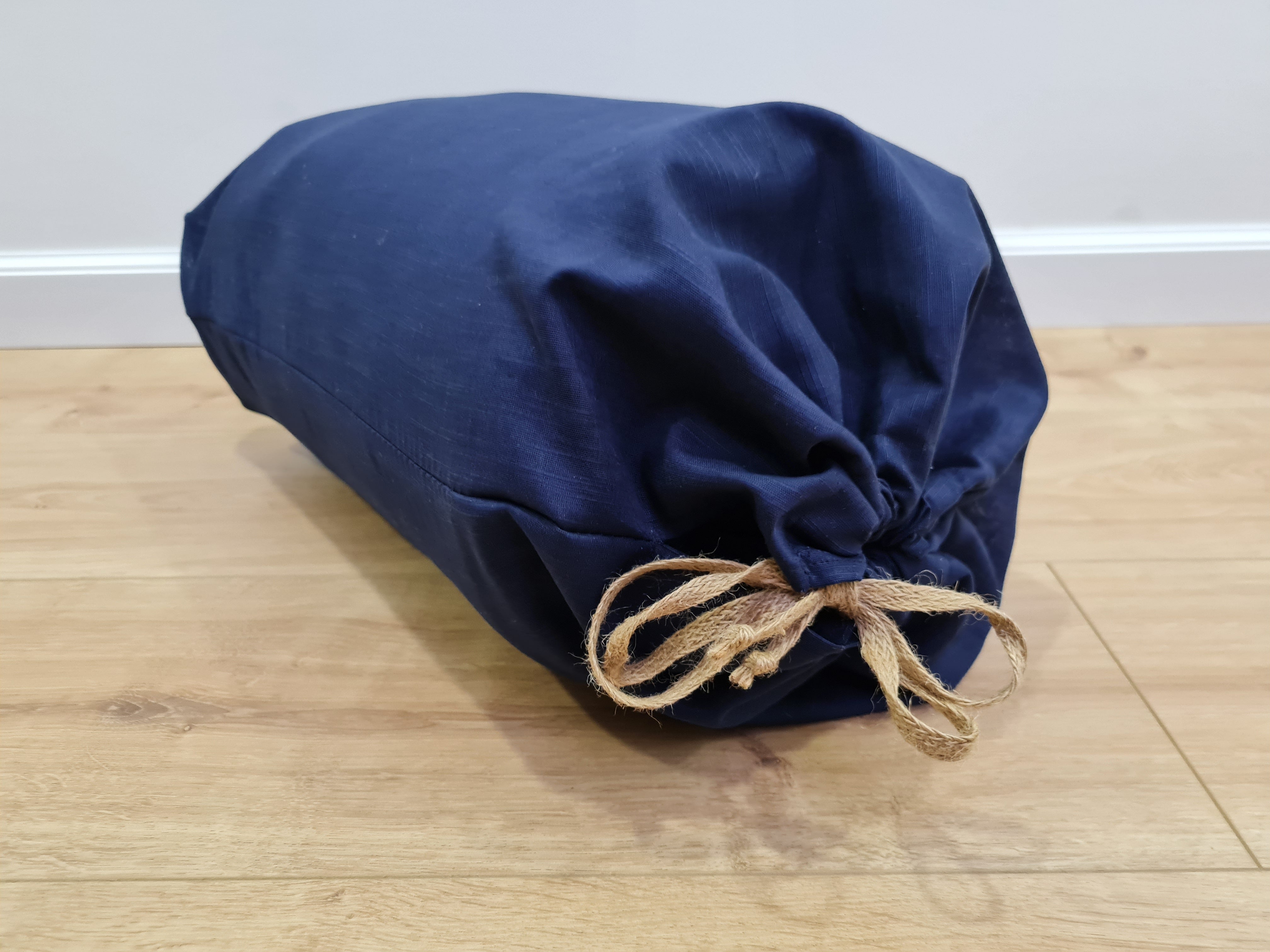 Natural Kids HEMP Linen Sleeping Bag with Hood in dark blue School Nap mat for Kids, camping van sleeping bag organic hemp fiber filling