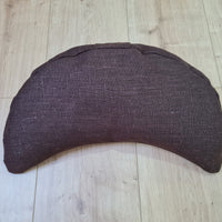 Linen meditation Crescent cushion filled with buckwheat hulls gift for him Yoga support pillow