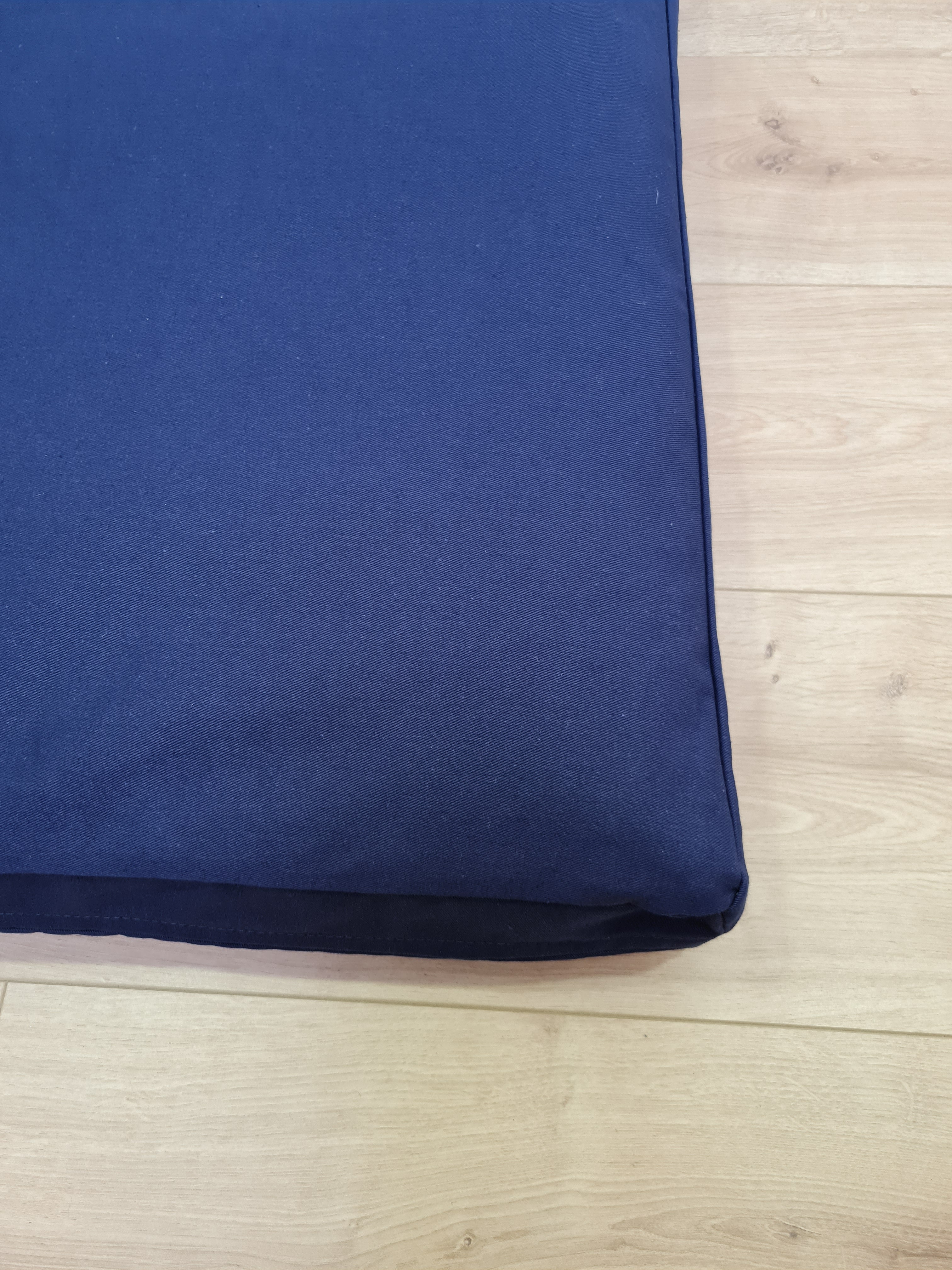 Cover with zipper for 3" (8 cm) shikibuton / topper Natural dark blue cotton Fabric Custom size