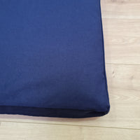 Cover with zipper for 3" (8 cm) shikibuton / topper Natural dark blue cotton Fabric Custom size