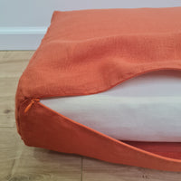 Hemp cushion with removable cover Hemp fiber filling in cotton fabric with linen cover Floor cushion custom made size