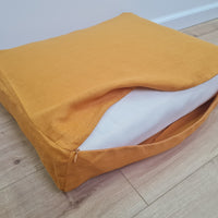 Hemp cushion with removable cover Hemp fiber filling in cotton fabric with linen cover Floor cushion custom made size