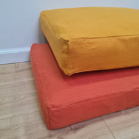 Hemp cushion with removable cover Hemp fiber filling in cotton fabric with linen cover Floor cushion custom made size