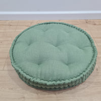 Round Hemp Cushion filled Hemp Fiber in natural Linen fabric organic Floor Chair cushion Meditation pillow custom made size