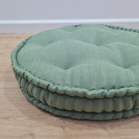Round Hemp Cushion filled Hemp Fiber in natural Linen fabric organic Floor Chair cushion Meditation pillow custom made size