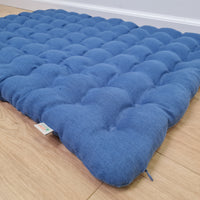 Floor cushion with Buckwheat hulls 23"x35" in blue linen/Meditation cushion for Yoga studio/ zabuton Organic Massage Natural Pillow seat