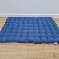 Floor cushion with Buckwheat hulls 23"x35" in blue linen/Meditation cushion for Yoga studio/ zabuton Organic Massage Natural Pillow seat