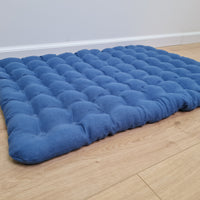 Floor cushion with Buckwheat hulls 23"x35" in blue linen/Meditation cushion for Yoga studio/ zabuton Organic Massage Natural Pillow seat