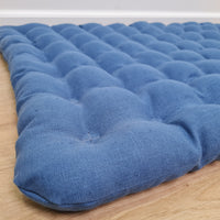 Floor cushion with Buckwheat hulls 23"x35" in blue linen/Meditation cushion for Yoga studio/ zabuton Organic Massage Natural Pillow seat