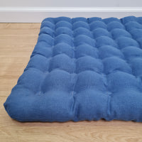 Floor cushion with Buckwheat hulls 23"x35" in blue linen/Meditation cushion for Yoga studio/ zabuton Organic Massage Natural Pillow seat