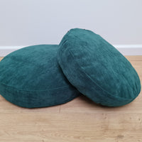 Round Hemp Cushion with Removable Green Velvet Cotton Cover Hemp Fiber Filling in Italian velvet fabric Floor cushion pillow custom made
