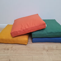 Hemp cushion with removable cover Hemp fiber filling in cotton fabric with linen cover Floor cushion custom made size