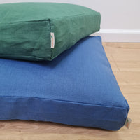 Hemp cushion with removable cover Hemp fiber filling in cotton fabric with linen cover Floor cushion custom made size
