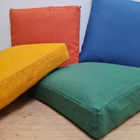 Hemp cushion with removable cover Hemp fiber filling in cotton fabric with linen cover Floor cushion custom made size