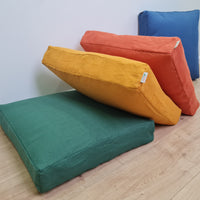 Hemp cushion with removable cover Hemp fiber filling in cotton fabric with linen cover Floor cushion custom made size