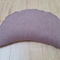 Linen Meditation Cresсent Cushion filled Buckwheat Hulls Yoga Crescent pillow