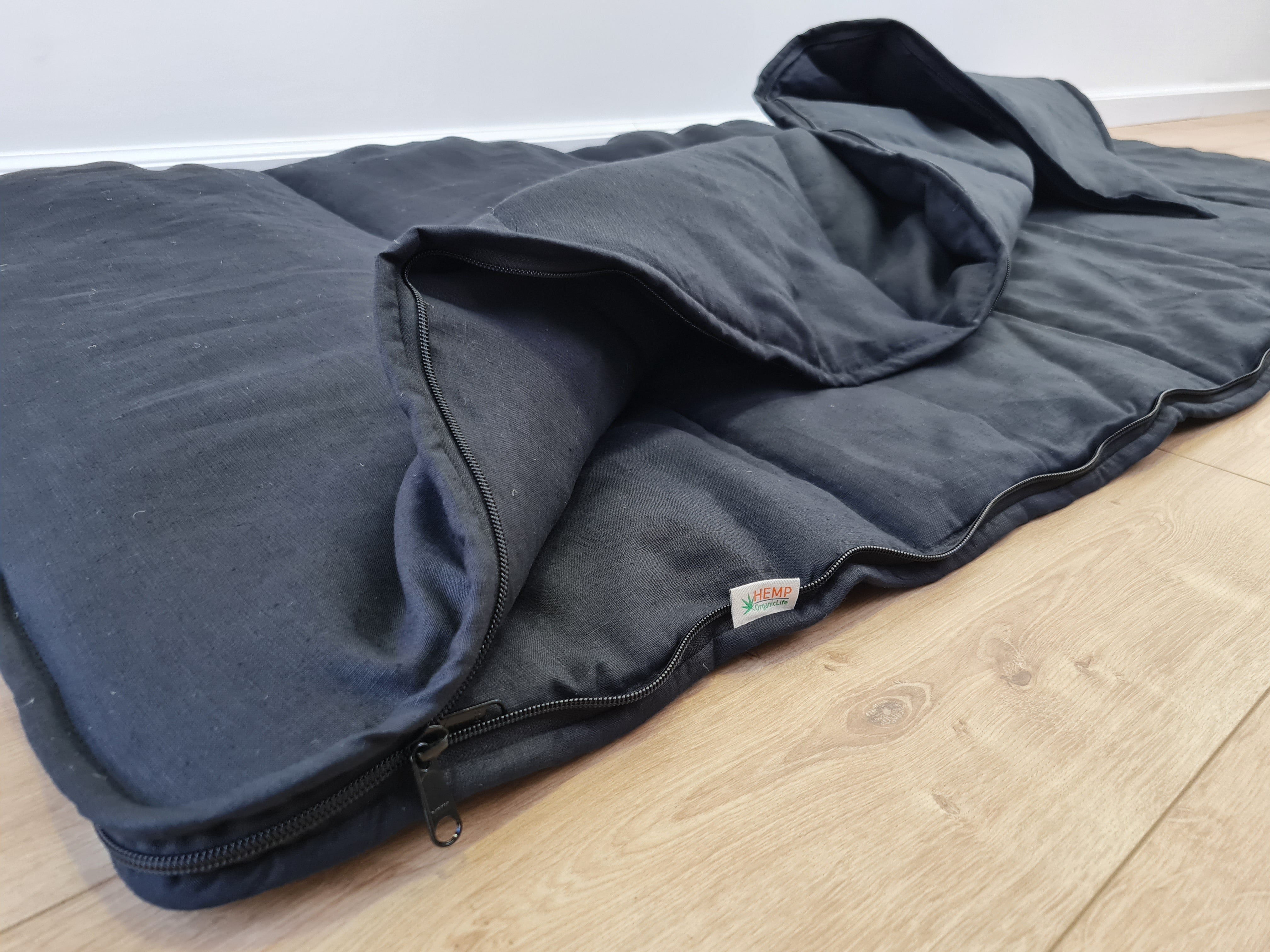 Thick HEMP Sleeping bag HEMP fabric filled organic Hemp fiber filling - Hemp sleep bag / blanket quilt, hand made