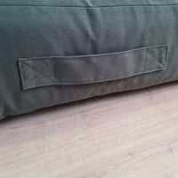 HEMP shikibuton 6” thick mat Shiki futon filled organic hemp fiber filler in natural dark green Cotton fabric Custom Size Hand made