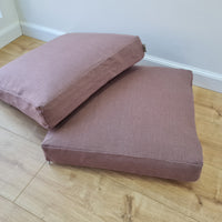 Hemp cushion with removable cover Hemp fiber filling in cotton fabric with linen cover Floor cushion custom made size