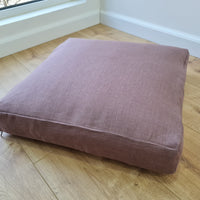 Hemp cushion with removable cover Hemp fiber filling in cotton fabric with linen cover Floor cushion custom made size