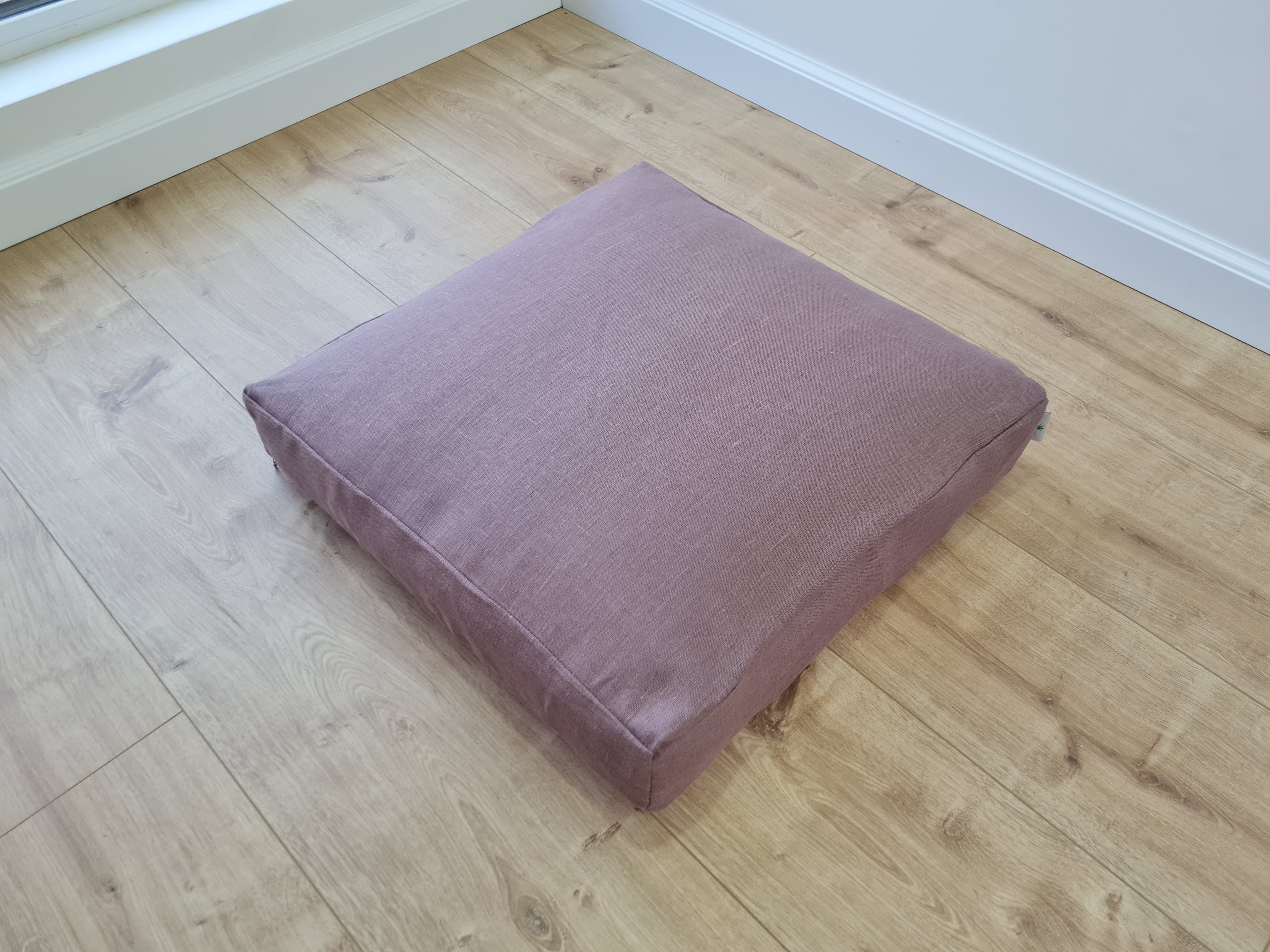 Special listing for Kateryna Lund one 65 x 160 х 8 cm hemp cushion with removable cover in Pink brown linen fabric