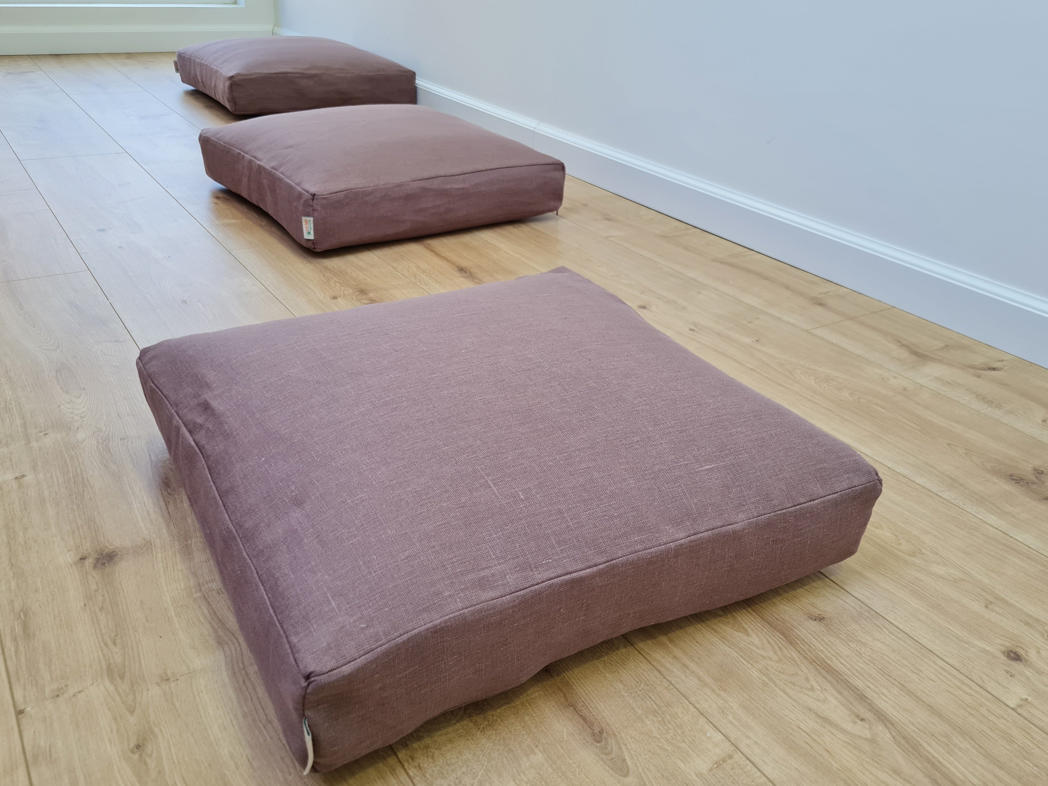 Special listing for Kateryna Lund one 65 x 160 х 8 cm hemp cushion with removable cover in Pink brown linen fabric