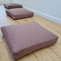 Hemp cushion with removable cover Hemp fiber filling in cotton fabric with linen cover Floor cushion custom made size