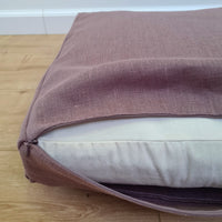 Hemp cushion with removable cover Hemp fiber filling in cotton fabric with linen cover Floor cushion custom made size