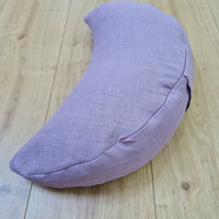 Linen Meditation Cresсent Cushion filled Buckwheat Hulls Yoga Crescent pillow