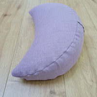 Linen Meditation Cresсent Cushion filled Buckwheat Hulls Yoga Crescent pillow
