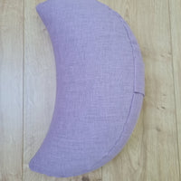 Linen Meditation Cresсent Cushion filled Buckwheat Hulls Yoga Crescent pillow