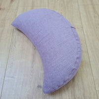 Linen Meditation Cresсent Cushion filled Buckwheat Hulls Yoga Crescent pillow