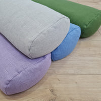 Bolster with Buckwheat hulls Linen fabric yoga pillow Meditation pillow knee pillow