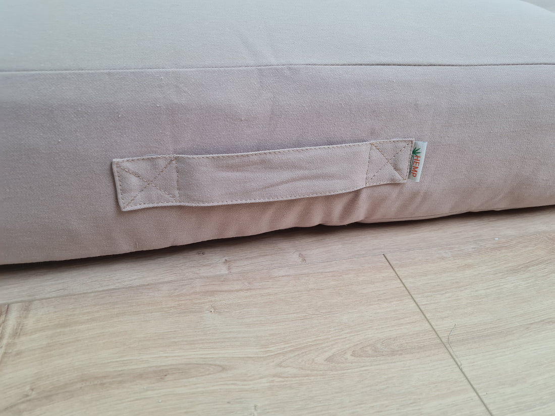 HEMP shikibuton 6” thick mat Shiki futon filled organic hemp fiber filler in natural beige Cotton fabric Custom Size Hand made