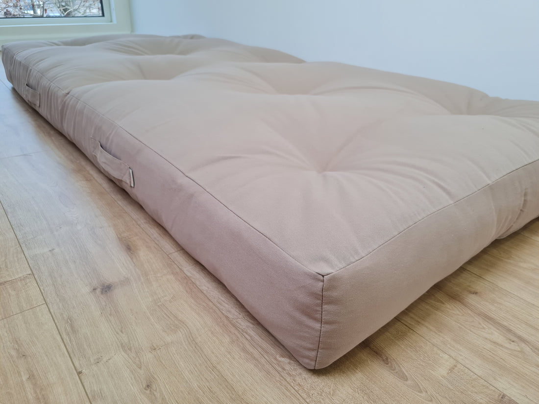 HEMP shikibuton 6” thick mat Shiki futon filled organic hemp fiber filler in natural beige Cotton fabric Custom Size Hand made