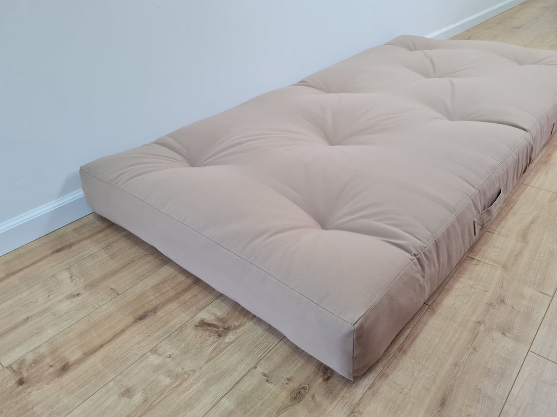 HEMP shikibuton 6” thick mat Shiki futon filled organic hemp fiber filler in natural beige Cotton fabric Custom Size Hand made