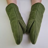 Natural Hemp Linen Oven Mitt and Pot Holder Set Filled unique Hemp fiber filling Pot holders Gloves Housewarming gift