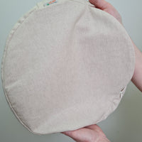 Linen natural grey non-dyed cover for Zafu with zipper / linen floor cushion Without Filler