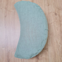 Linen Meditation Cresсent Cushion filled Buckwheat Hulls Yoga Crescent pillow