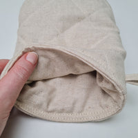 Natural Hemp Linen Oven Mitt and Pot Holder Set Filled unique Hemp fiber filling Pot holders Gloves Housewarming gift